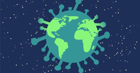 Schüleraustausch trotz Corona Virus: Globus als Corona-Virus gemalt