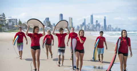 Surfer am Strand 