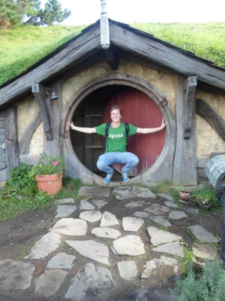 Schüler in Hobbiton Neuseeland