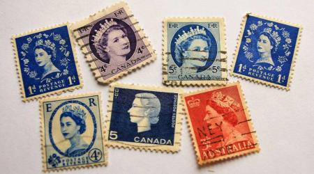 Sch&uuml;leraustausch England: Briefmarken Queen